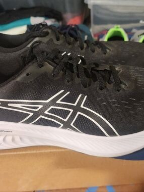 Asics Black Athletic Running Shoes with White Logo